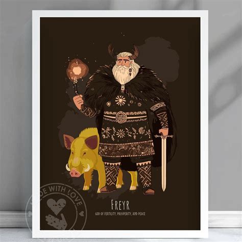 Freyr God Poster, Freyr Nordic God, Freyr Norse God, Norse Mythology ...