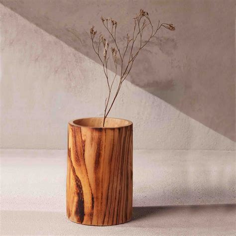 Wood Work | Vases - Buy Stout Wooden Vase | Decor | Ikai Asai