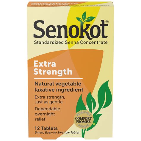 Senokot Extra Strength, 12 Tablets, Natural Vegetable Laxative ...