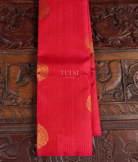 Buy Pinkish Orange Kanjivaram Silk Saree T538438