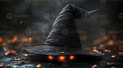 Magic Witch Hat with Fire and Smoke Halloween 50532235 Stock Photo at ...