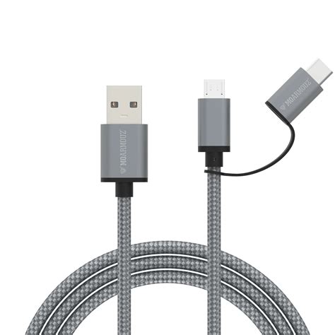 2-in-1 USB-C & Micro USB Sync and Charge Cable | Moarmouz