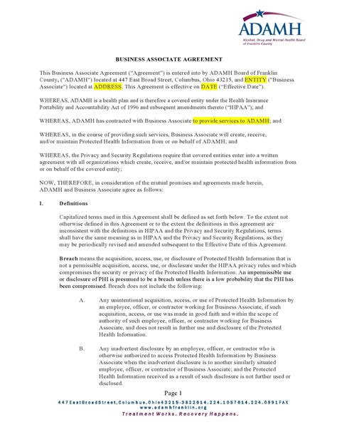 40 FREE Business Associate Agreements (BAA Forms)