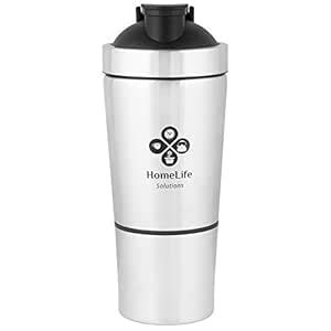 Buy HomeLife Solutions HL-SB02 Plastic Stainless Steel Protein Shaker ...