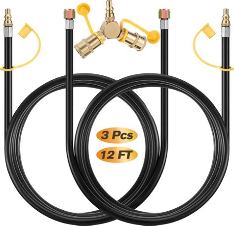 Amazon.com : Dunkive 2 Pack 12FT RV Propane Quick Connect Hose Kit with ...