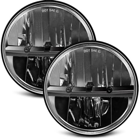 ZIMABLUE 7 inch LED Headlight 2PCS Cool White High Low Beam Plug and ...