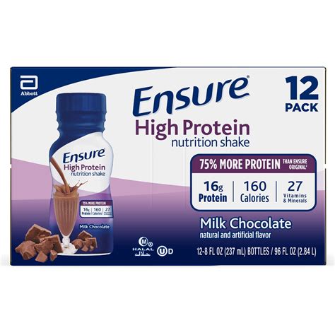Ensure High Protein Nutrition Shake Milk Chocolate - 12 ct/96 fl oz ...