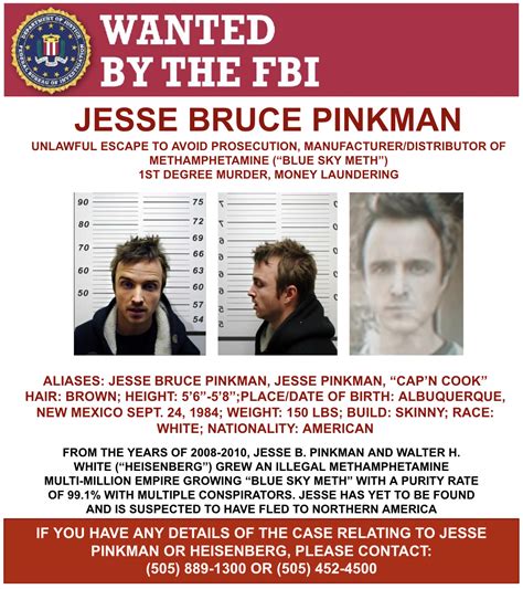 Bored so i made a fbi most wanted poster for jesse : r/breakingbad