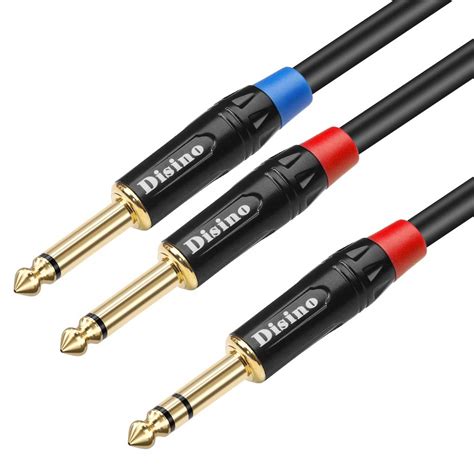 Buy DISINO 1/4 inch TRS Stereo Y-Splitter Insert Cable, 1/4 Inch Male ...