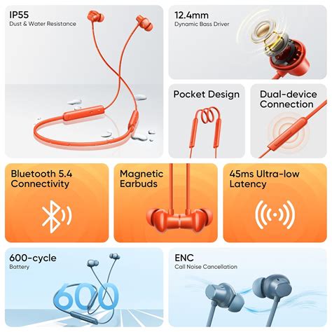 realme Buds Wireless 5 Lite - 40H Playback, 12.4mm Bass Driver ...