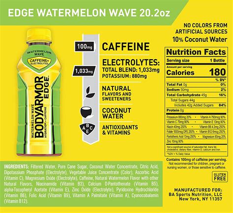BodyArmor EDGE Hydration Sports Drink with Caffeine + Electrolytes ...