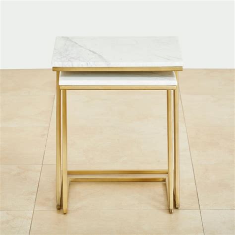 Buy Velvetica Marble Top Nest of 2 Tables - Gold from Home Centre at ...