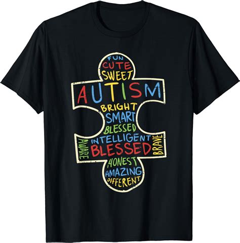 Autism Awareness Shirt Puzzle Piece Words Autistic T-Shirt - Walmart.com