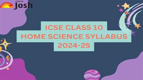ICSE Class 10 Home Science Syllabus 2024-25: Download ICSE Class 10 ...