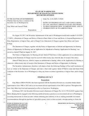 Fillable Online dfi wa Aaron ONeal - Final Order - S-16-2029-17-FO01 ...
