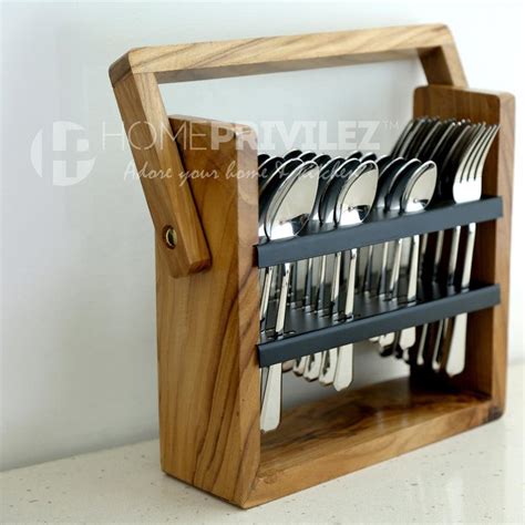 Daisy Cutlery with Wooden Stand – Homeprivilez