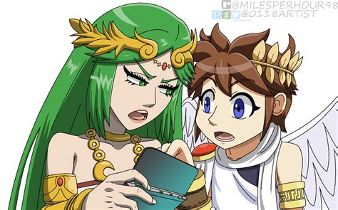 Palutena with a 3DS by The0118 on DeviantArt