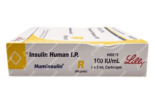 Huminsulin R 100 IU Cartridge 3 ML (box Of | Order Huminsulin R 100 IU ...