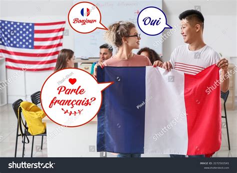 Students Flag France Language School International Stock Photo ...