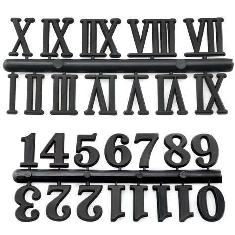 Buy Clock Numerals Kit 2Set Black Arabic Number and Roman Number DIY ...