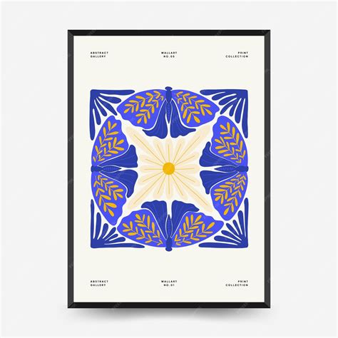 Abstract art posters template. modern trendy matisse minimal style ...