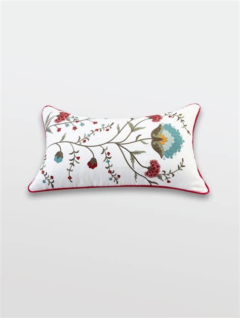 Buy Luxury White Embroidered Cushion Sample Online in India 2023 – Mirooh
