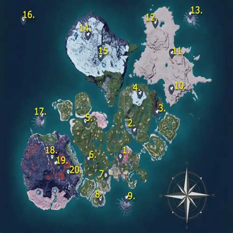 Mapa completo de Palworld: todas las regiones, ubicaciones y puntos de ...