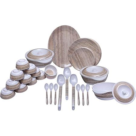Buy Serve n Style Round Shape Melamine Dinner Set 40 Pieces for Kitchen ...