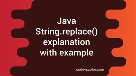 Image result for Java String Replace Method