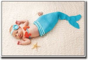 Blue newborn baby mermaid Fine Art Print - Children posters in India ...