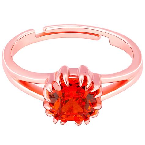 GIVA 925 Silver Rose Gold Luminous Sparkle Ring, Adjustable | Gifts for ...