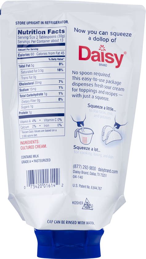 Daisy Sour Cream Nutritional Information | Besto Blog