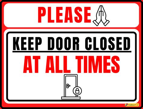 11+Printable Please Close the Door Sign in 2024 | Close the door sign ...