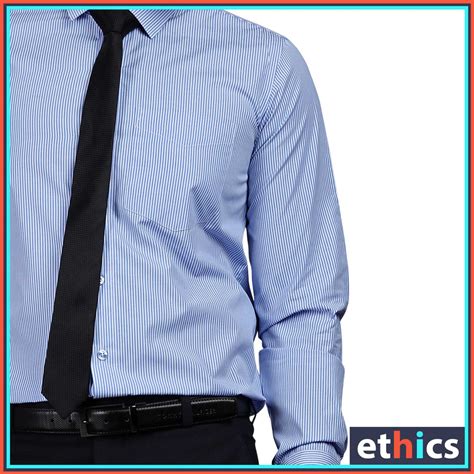 Blue Stripes Uniform Shirts Formal Work Wear For Corporate Office ...