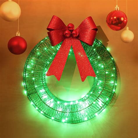 ZenCart Lighted Christmas Wreath Decoration Large Christmas Wreath with ...