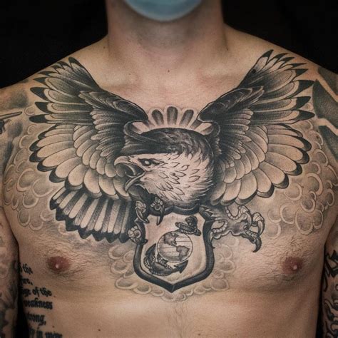 Strength chest tattoos for men - Bronctattooaus.com