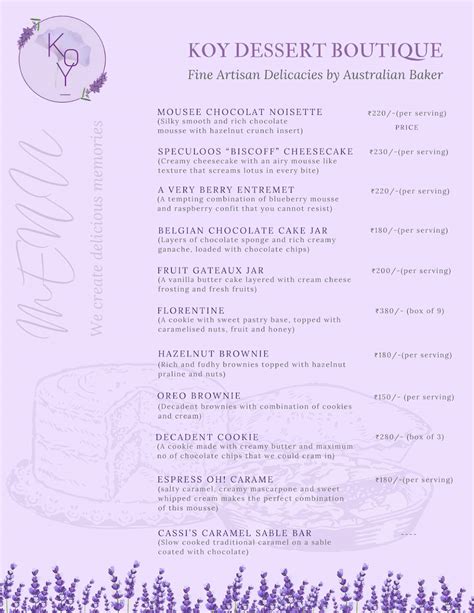 Menu at Koy Bakers, Gurugram, D 33