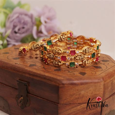 Beautiful Antique Lakshmi Motifs Bangles B417 (Set Of 4 Bangles ...