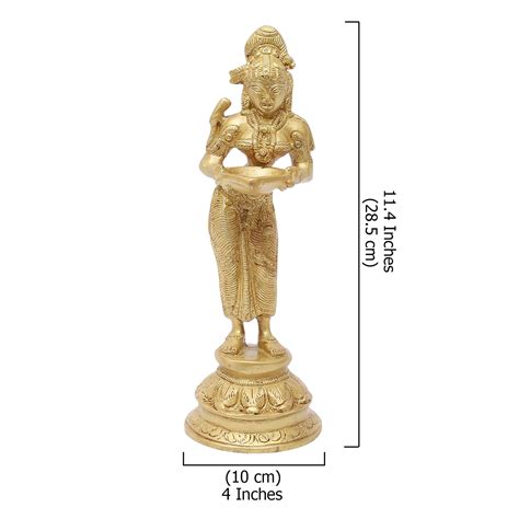 Brass Apsara Holding Diya Statue, Brass Apsara Idol for Home Decor ...