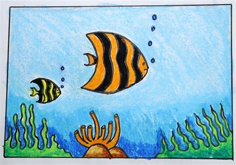 How to draw easy fish drawing | Fish aquarium drawing | Fish drawing ...