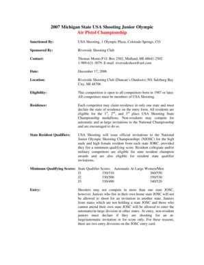 Fillable Online 2002 Michigan State USA Shooting Junior Olympic Air ...