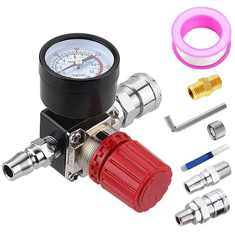 Preciva Air Compressor Pressure Regulator 175 PSI Air Gauge Water Trap ...