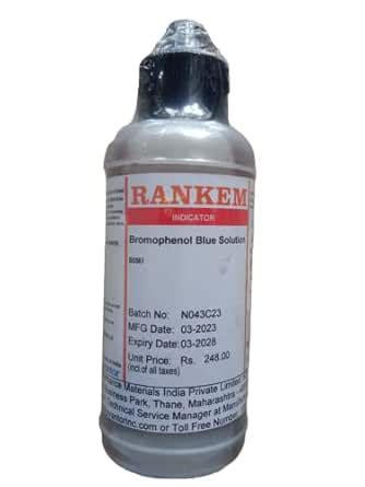 Rankem Bromophenol Blue Indicator Solution 125ml, Ph Range (2.8-4.6 ...