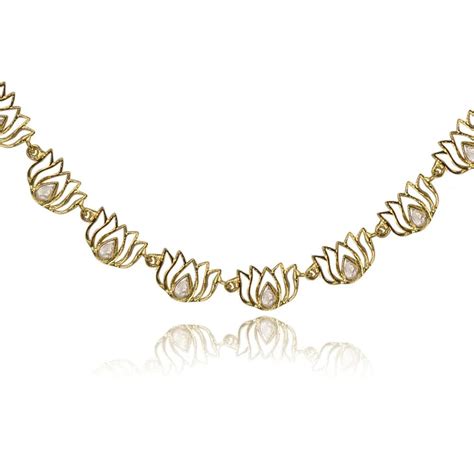 Buy Lotus Gold Plated Silver Choker Online - Unniyarcha – Unniyarcha