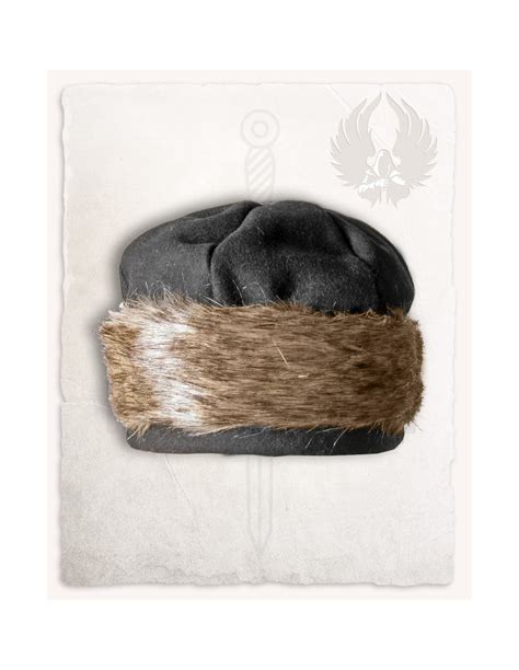 Medieval fur hat model Ragi, gray color ⚔️ Medieval Shop
