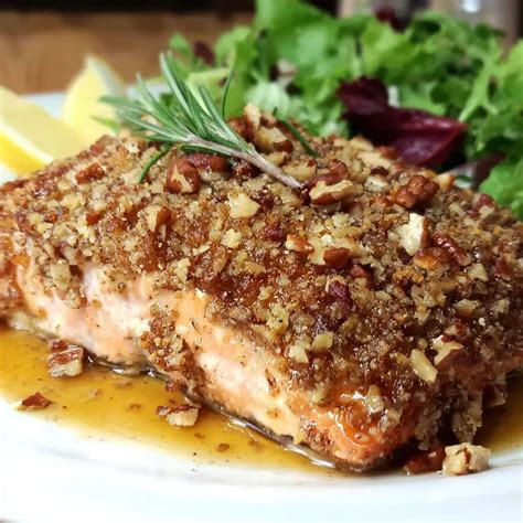 Bourbon Pecan Crusted Salmon Recipe - My Tasteful Recipes