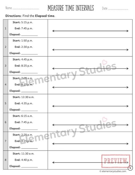 Elapsed Time Using a Number Line 的图像结果