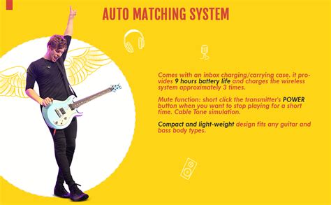 NUX B-5RC Wireless Guitar System for All Types of Guitar with Active or ...