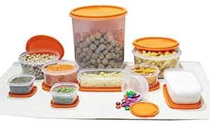 Buy PRINCEWARE SF Package Plastic Container Set, 10-Pieces, Orange ...