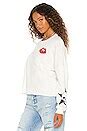 Lauren Moshi Lee Skull Lip Crop Pullover in Milk | REVOLVE